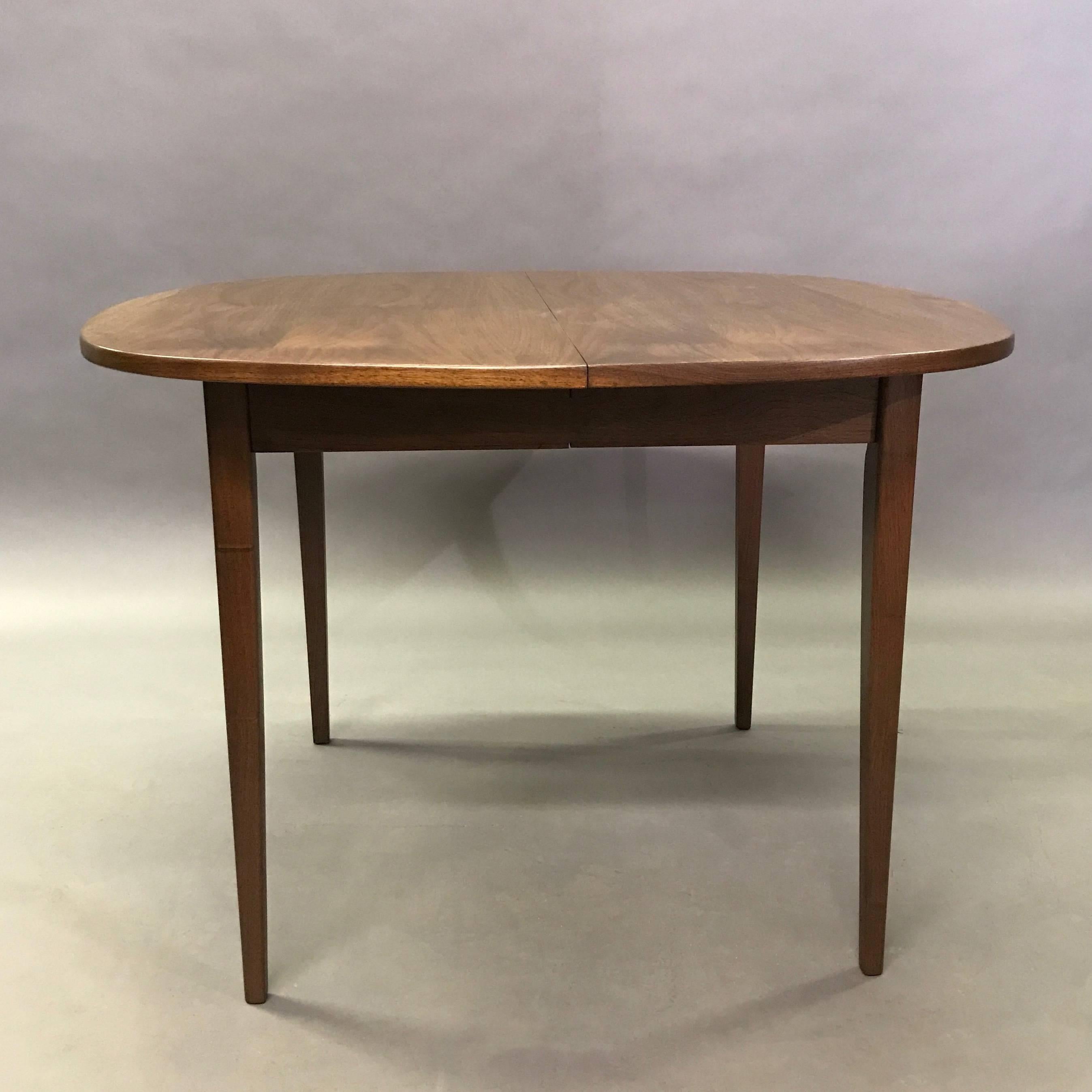 American Mid-Century Modern Rounded Walnut Dining Table