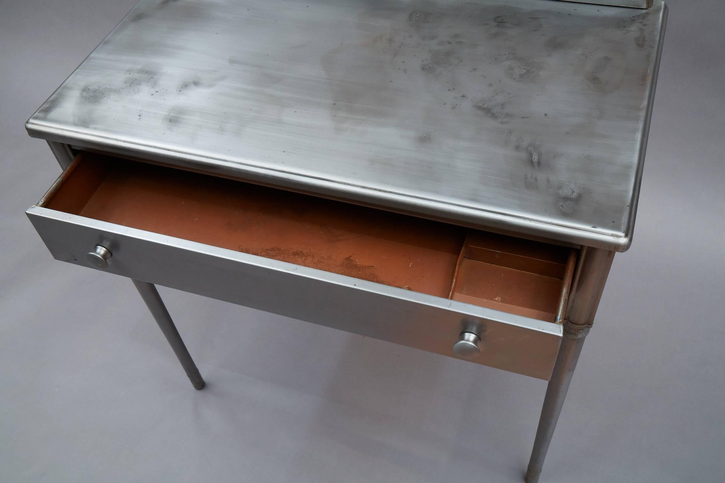 Pressed Industrial Brushed Steel Simmons Sheraton Series Vanity Desk Set