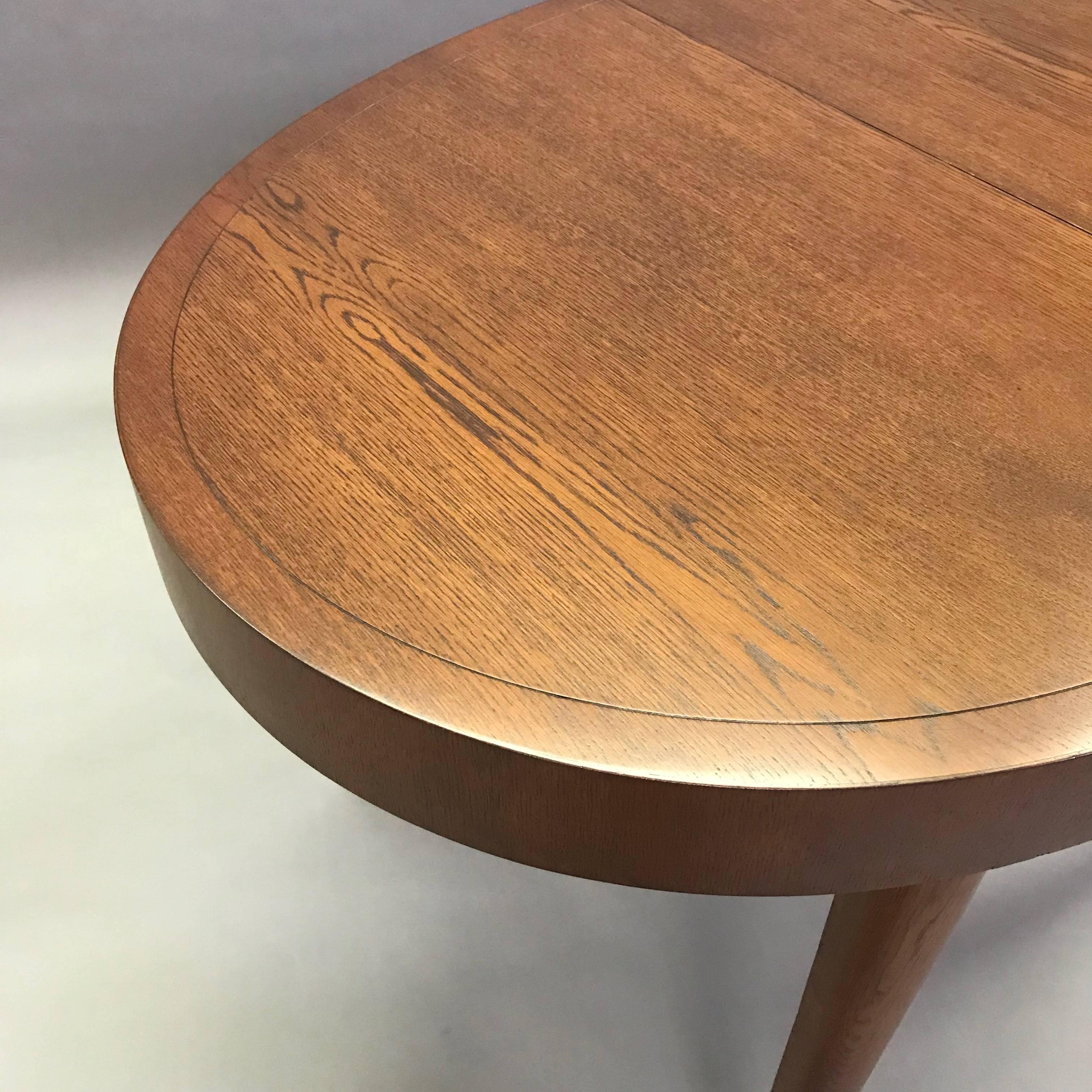 American Mid Century Oval Oak Extension Dining Table
