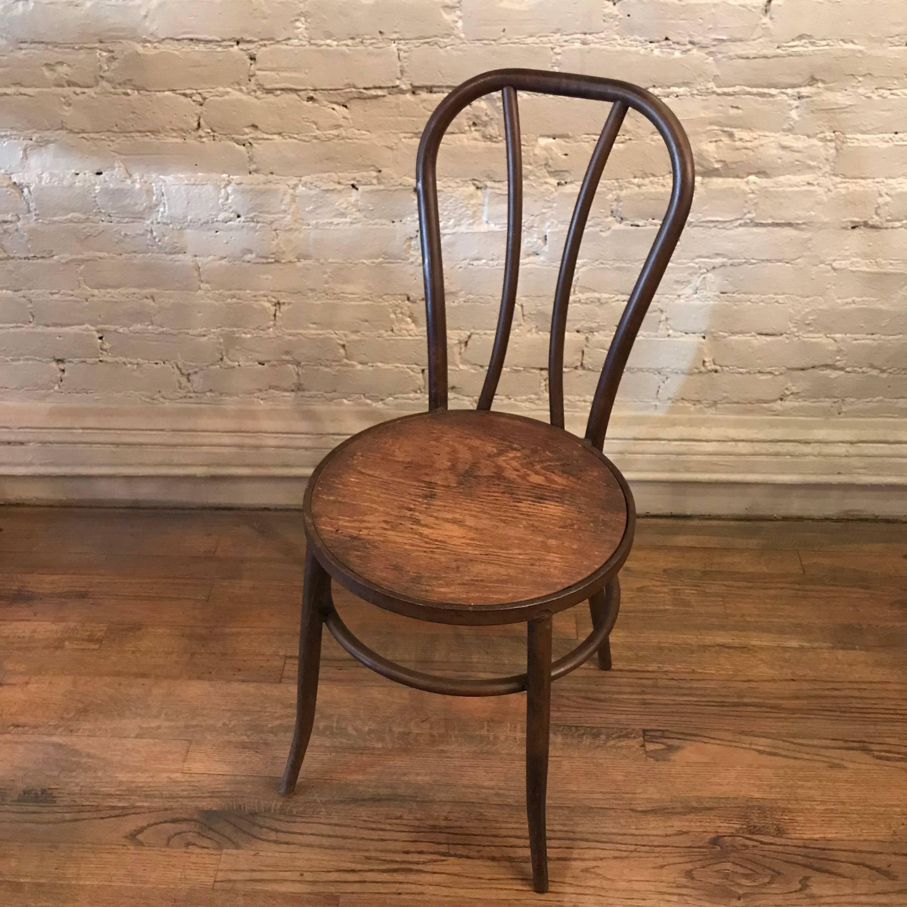 Early 20th Century Thonet Iron Frame Café Dining Side Chair