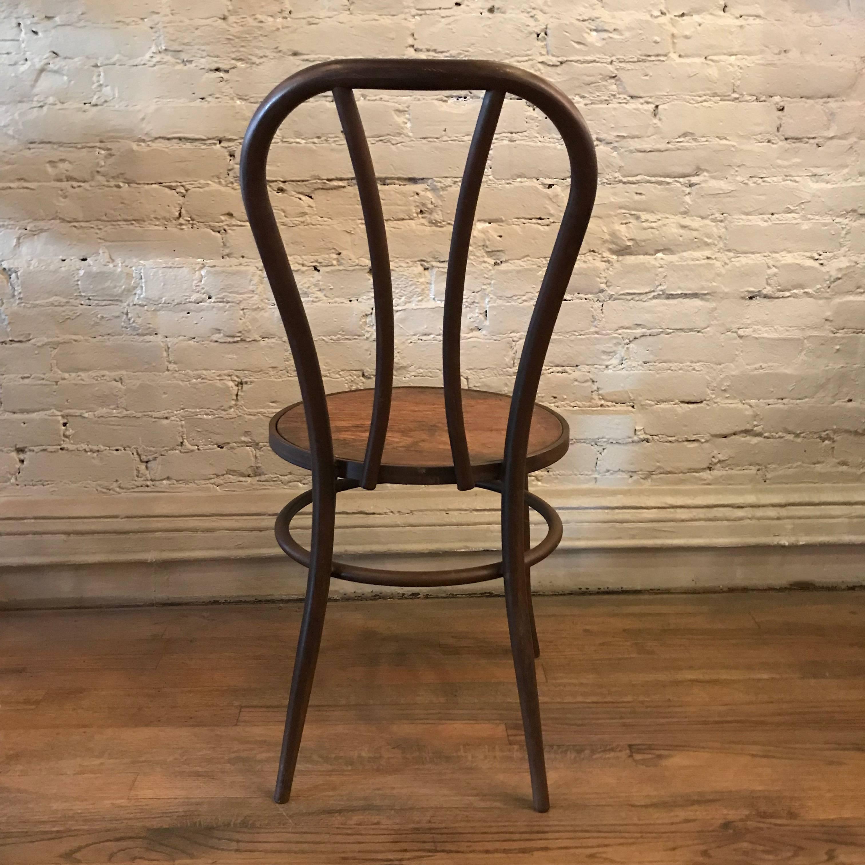 Thonet Iron Frame Café Dining Side Chair In Good Condition In Brooklyn, NY