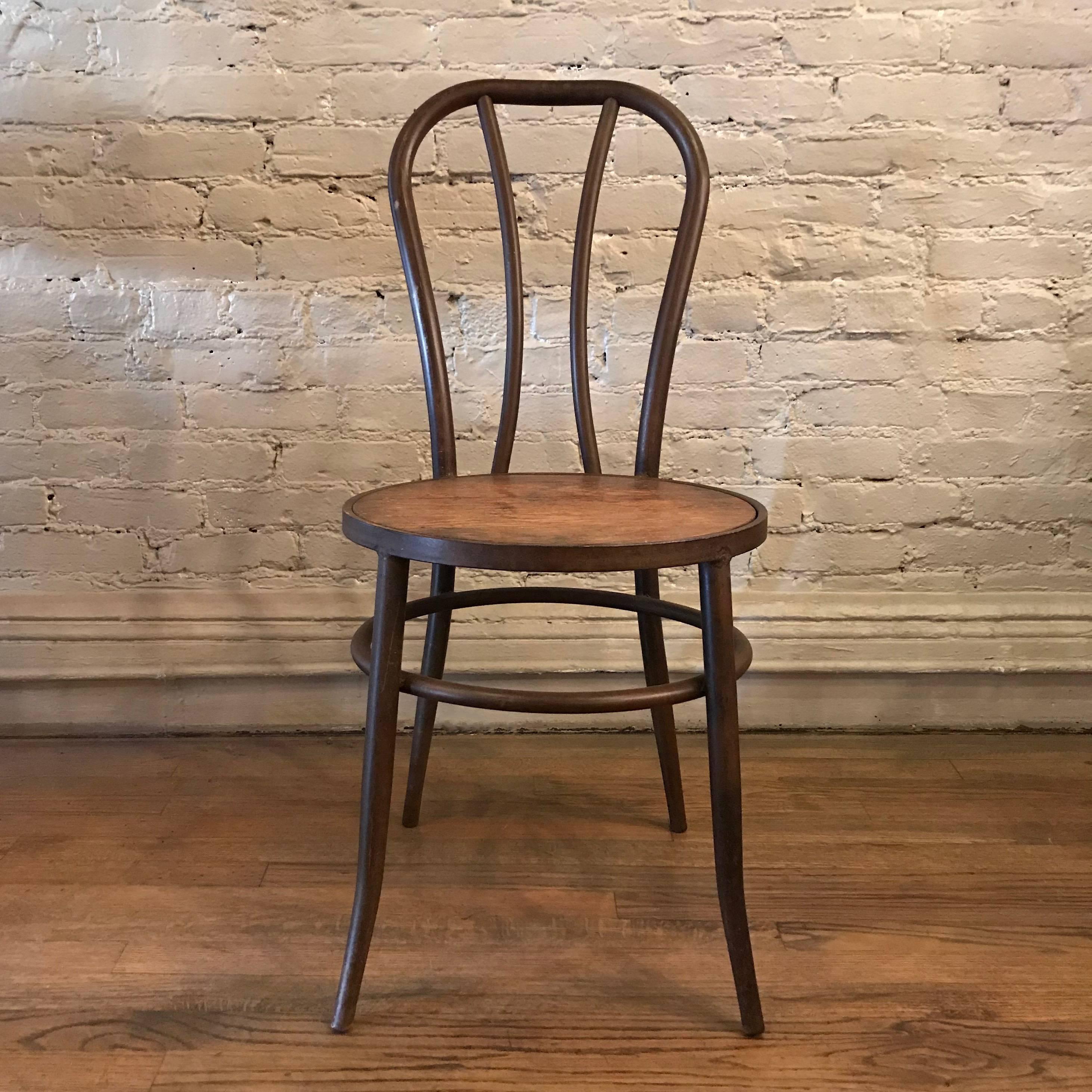 Industrial Thonet Iron Frame Café Dining Side Chair