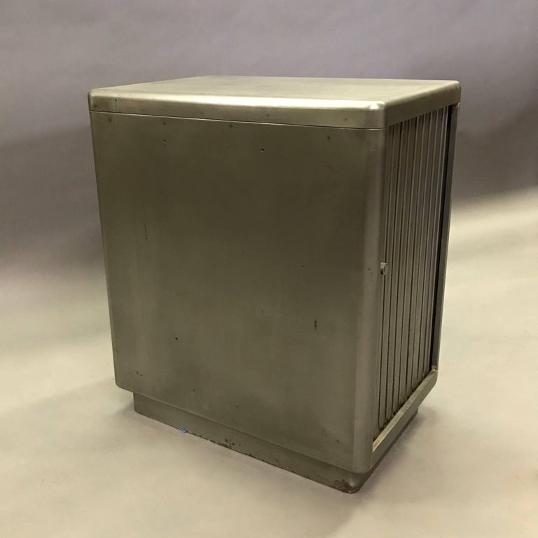 Industrial Brushed Steel Tambour Door Office Storage at 1stDibs