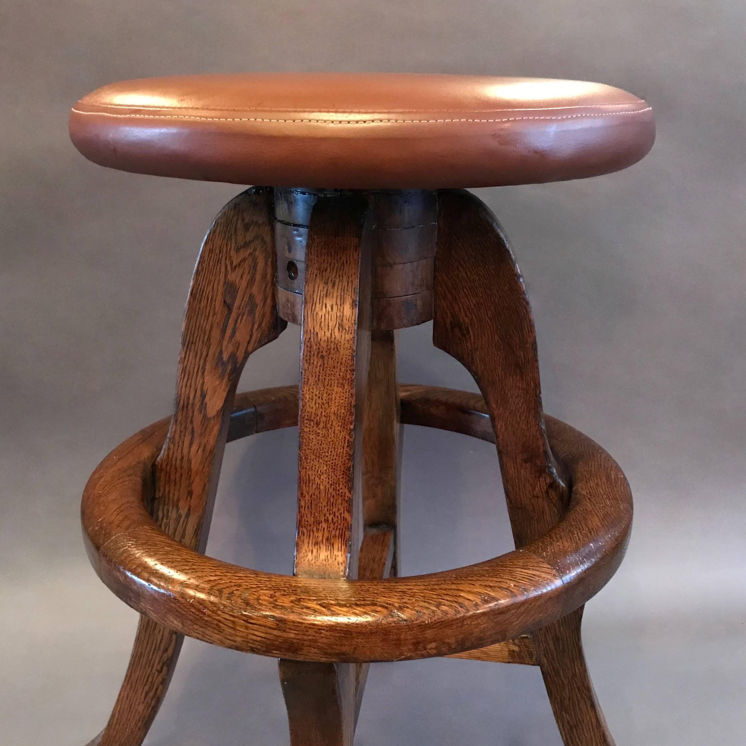 wooden drafting stool