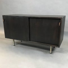 Ebonized Walnut Florence Knoll Credenza Media Cabinet