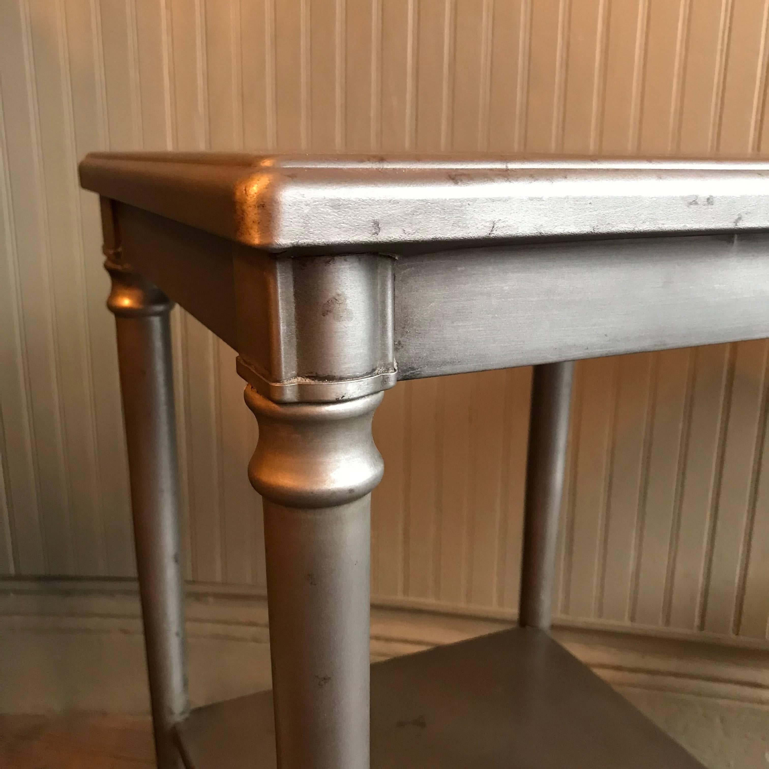 Brushed Steel Nighstands End Tables by Simmons Sheraton Series 1