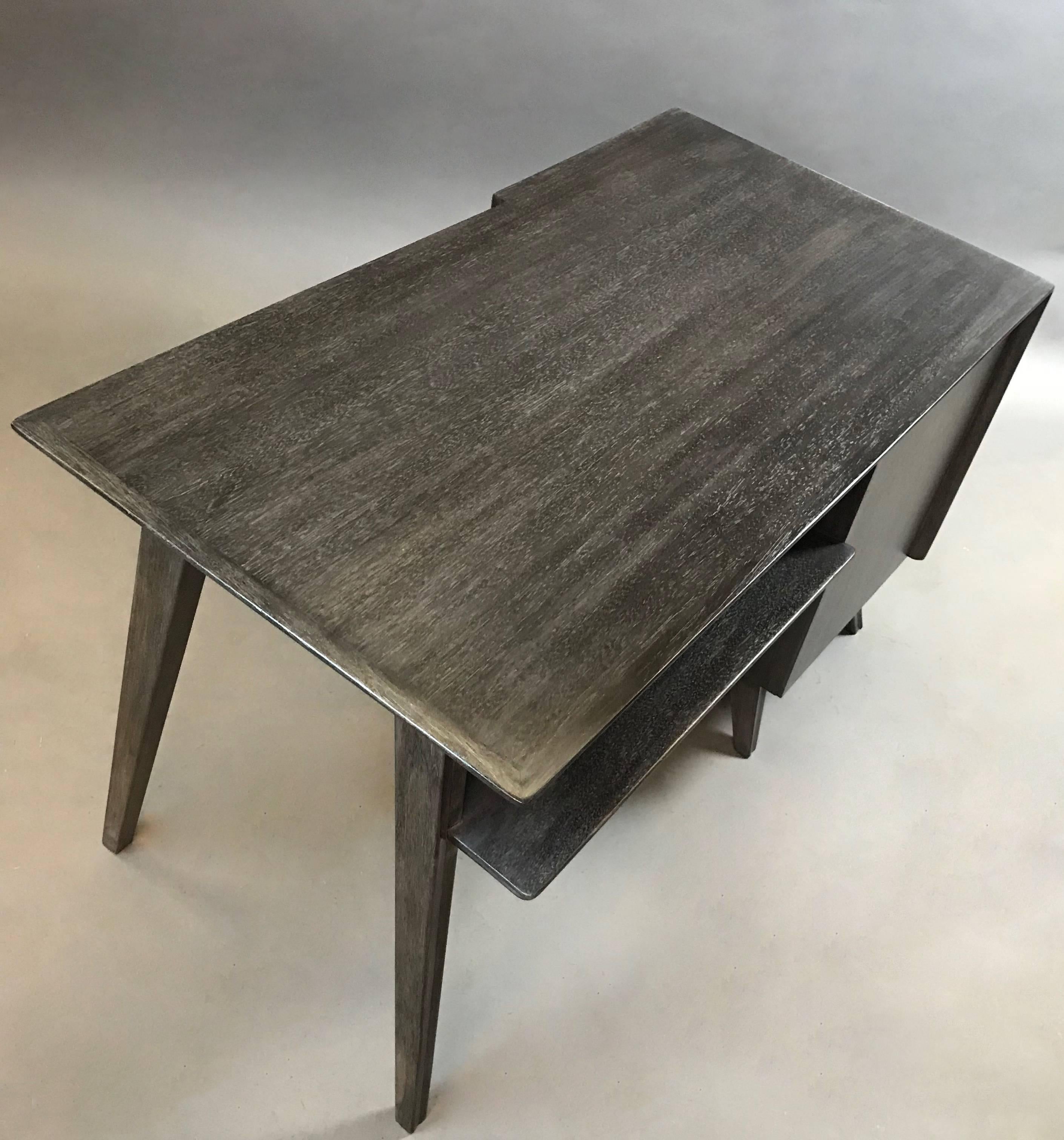 Mid-Century Modern Ebonized Ash Single Pedestal Desk 1