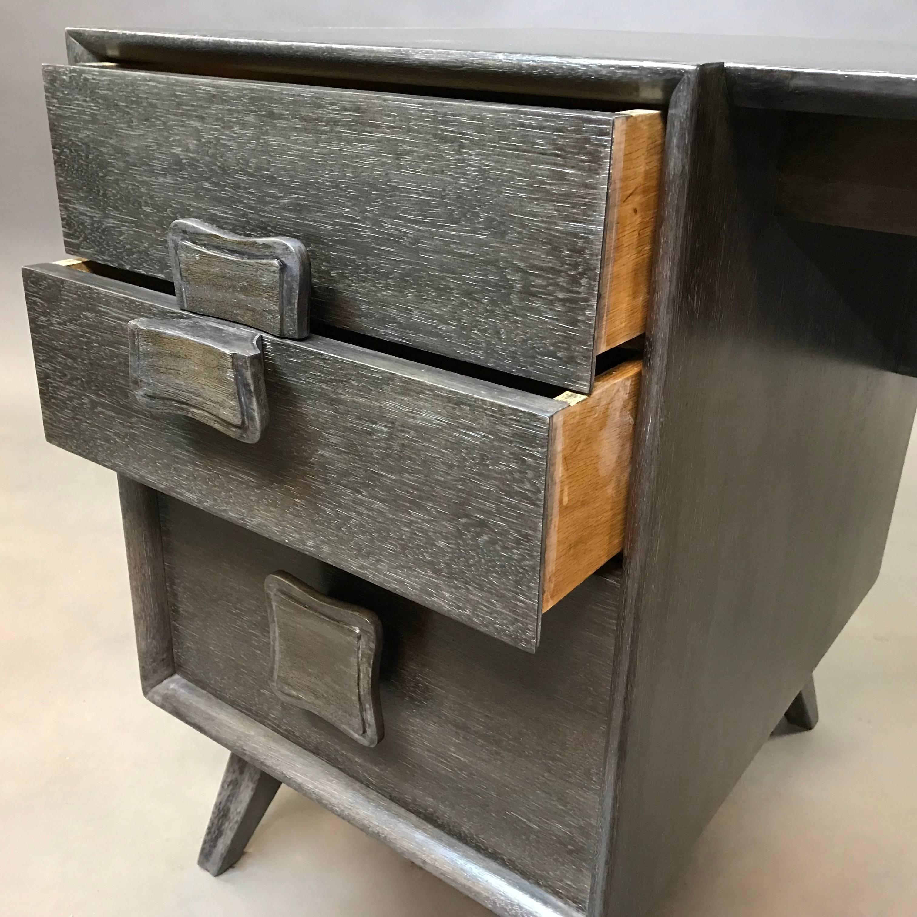 Mid-Century Modern Ebonized Ash Single Pedestal Desk 2