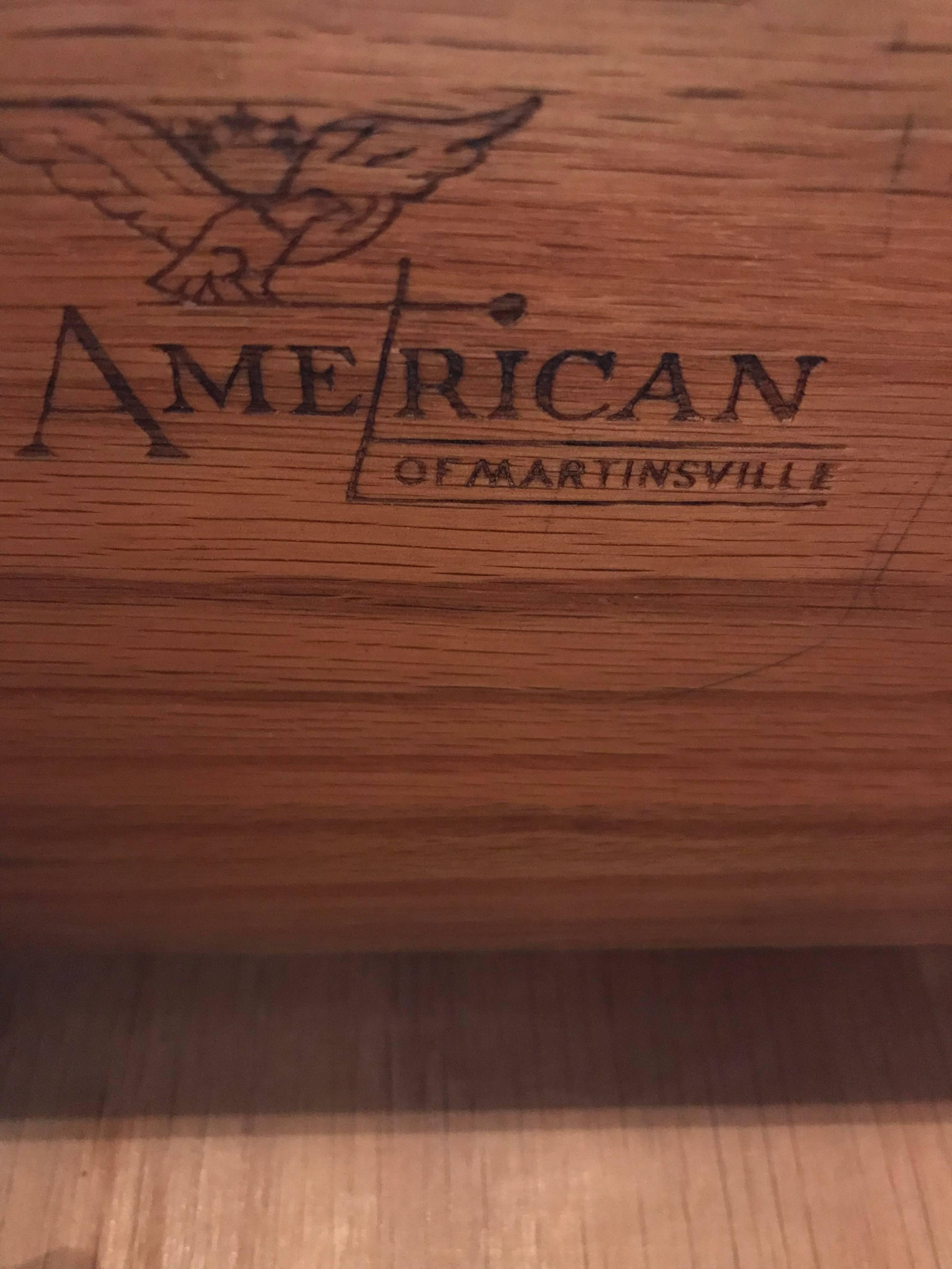 Mahogany and Travertine Credenza Sideboard by American of Martinsville 4
