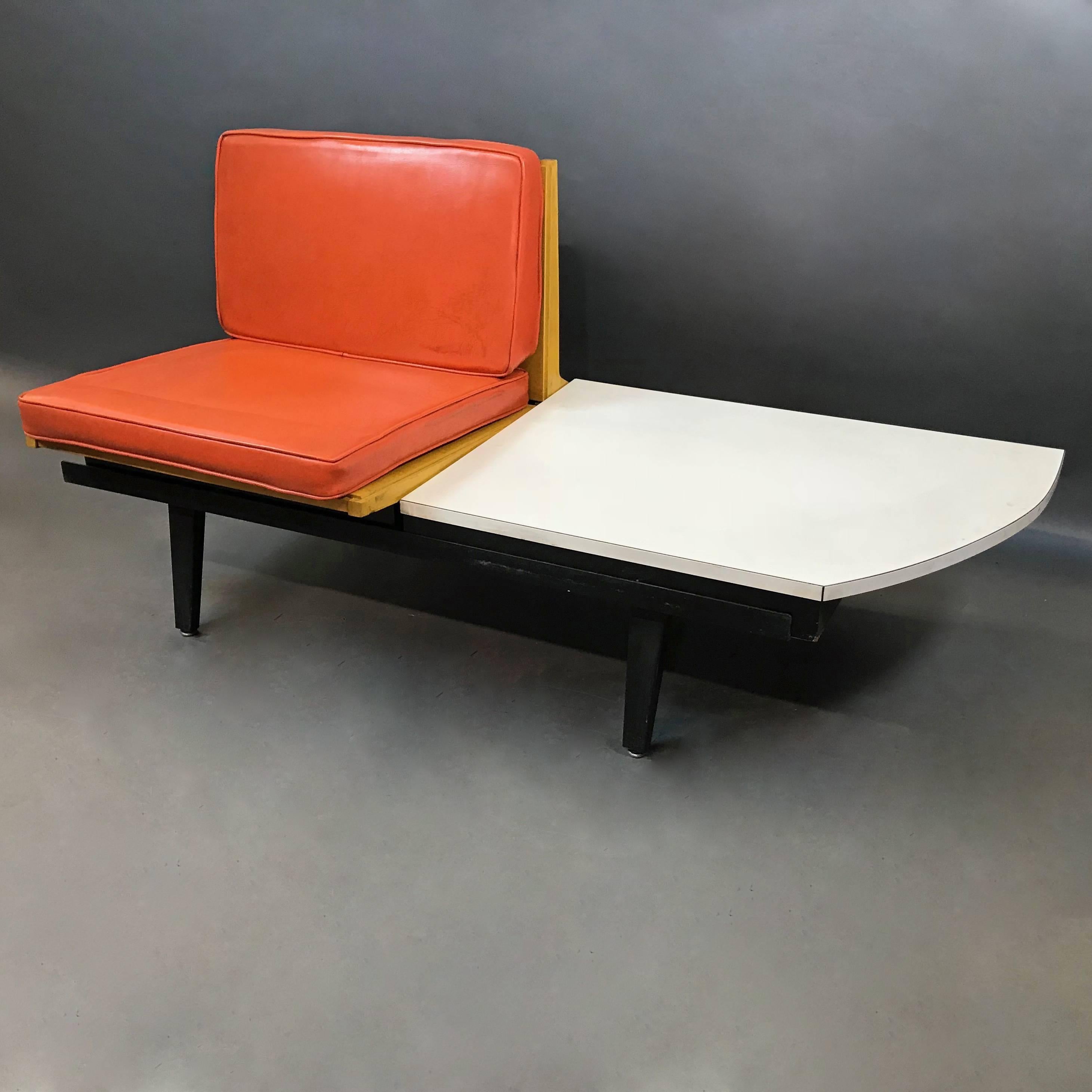 Mid-Century Modern George Nelson Steel Frame Single Sofa Bench Seating