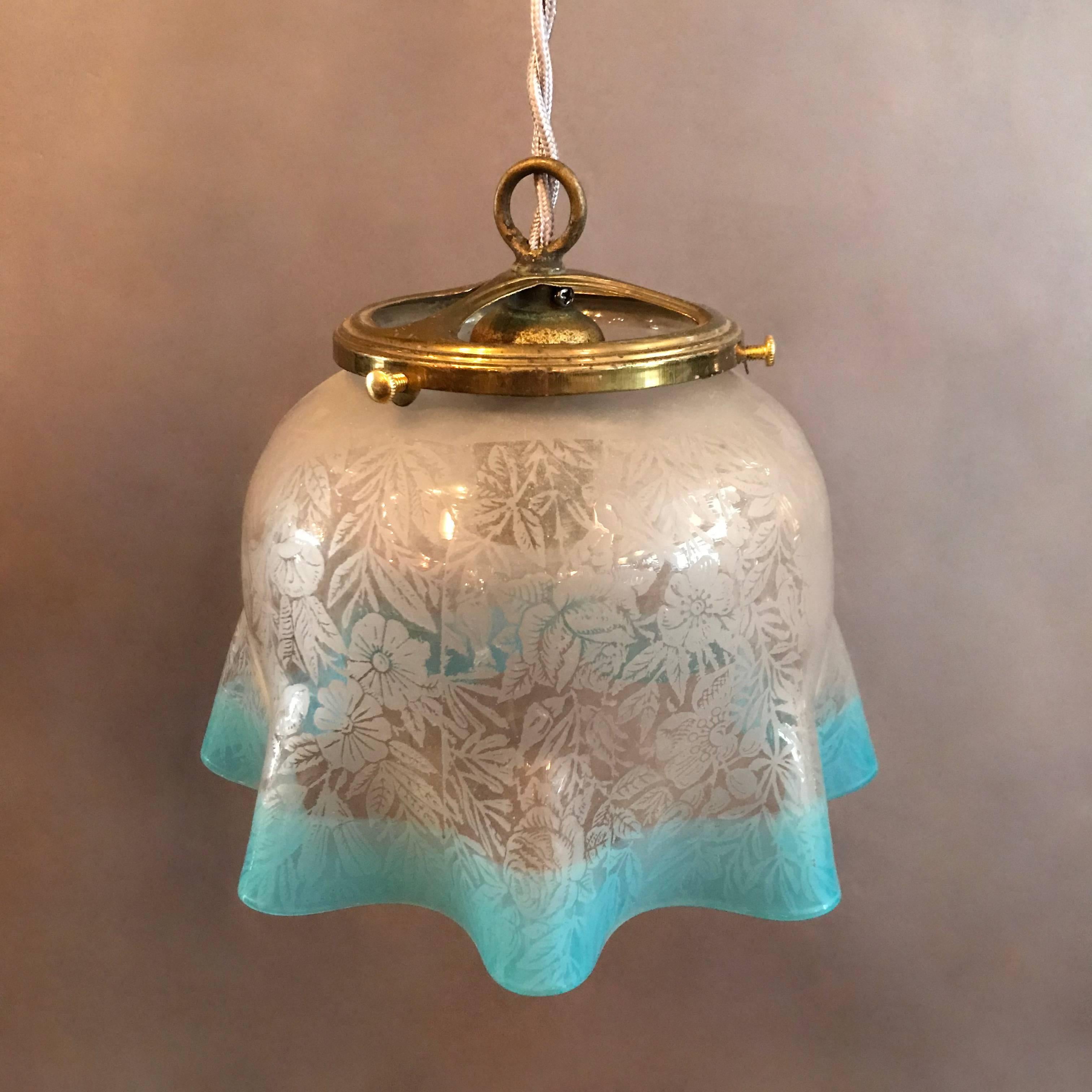 antique glass pendant light