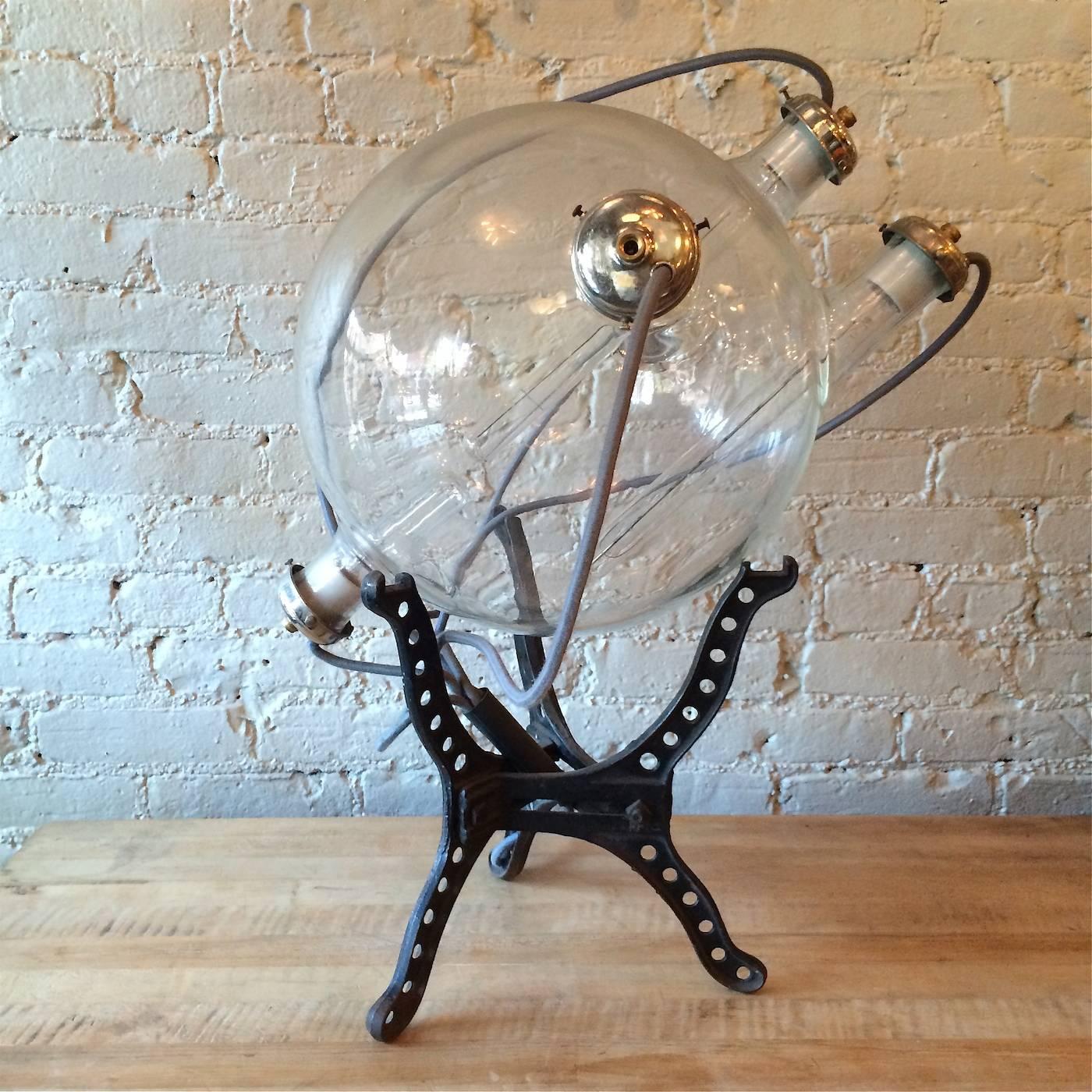 American Large Curious Custom Industrial Laboratory Table Lamp