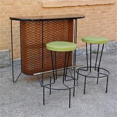 Mid-Century Modern Frederick Weinberg Bar and Stools Set