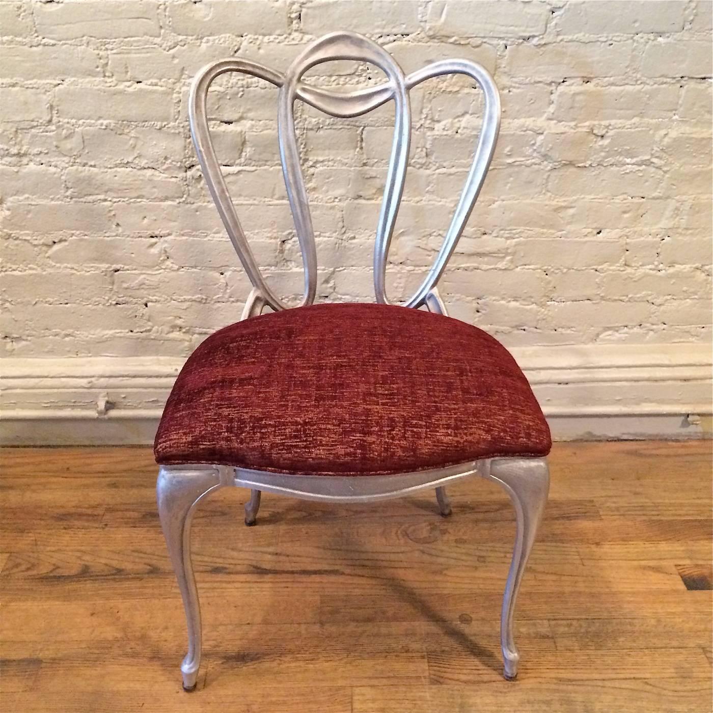 Hollywood Regency Aluminum Chair Set For Sale 3