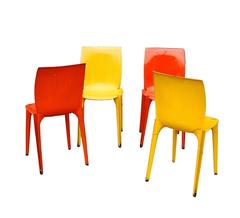 Set of Four Marco Zanuso Lambda Chairs for Gavina Italy