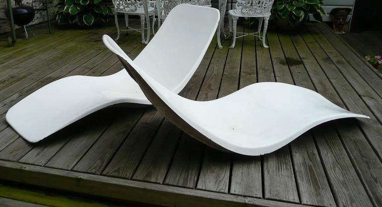 Charles Zublena Fiberglass Pool Chaise Lounges France