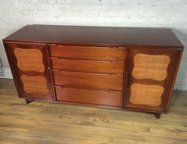 Mid Century Mahogany Credenza By Hickory Manufacturing Company At