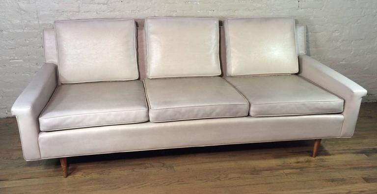 Mid Century Modern Vinyl Sofa By Milo Baughman For Thayer Coggin