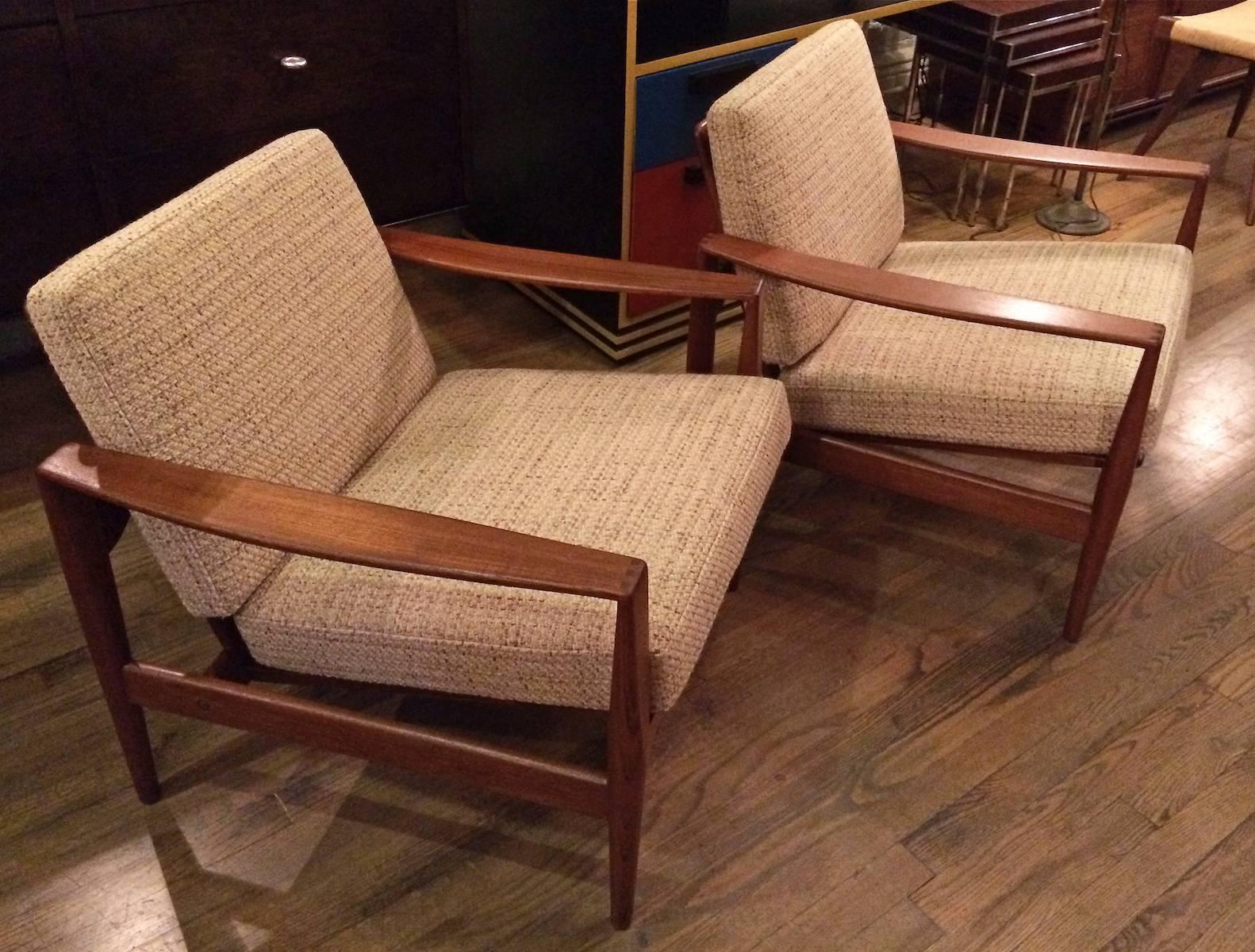 Scandinavian Modern Pair of Arne Wahl Iversen Lounge Chairs
