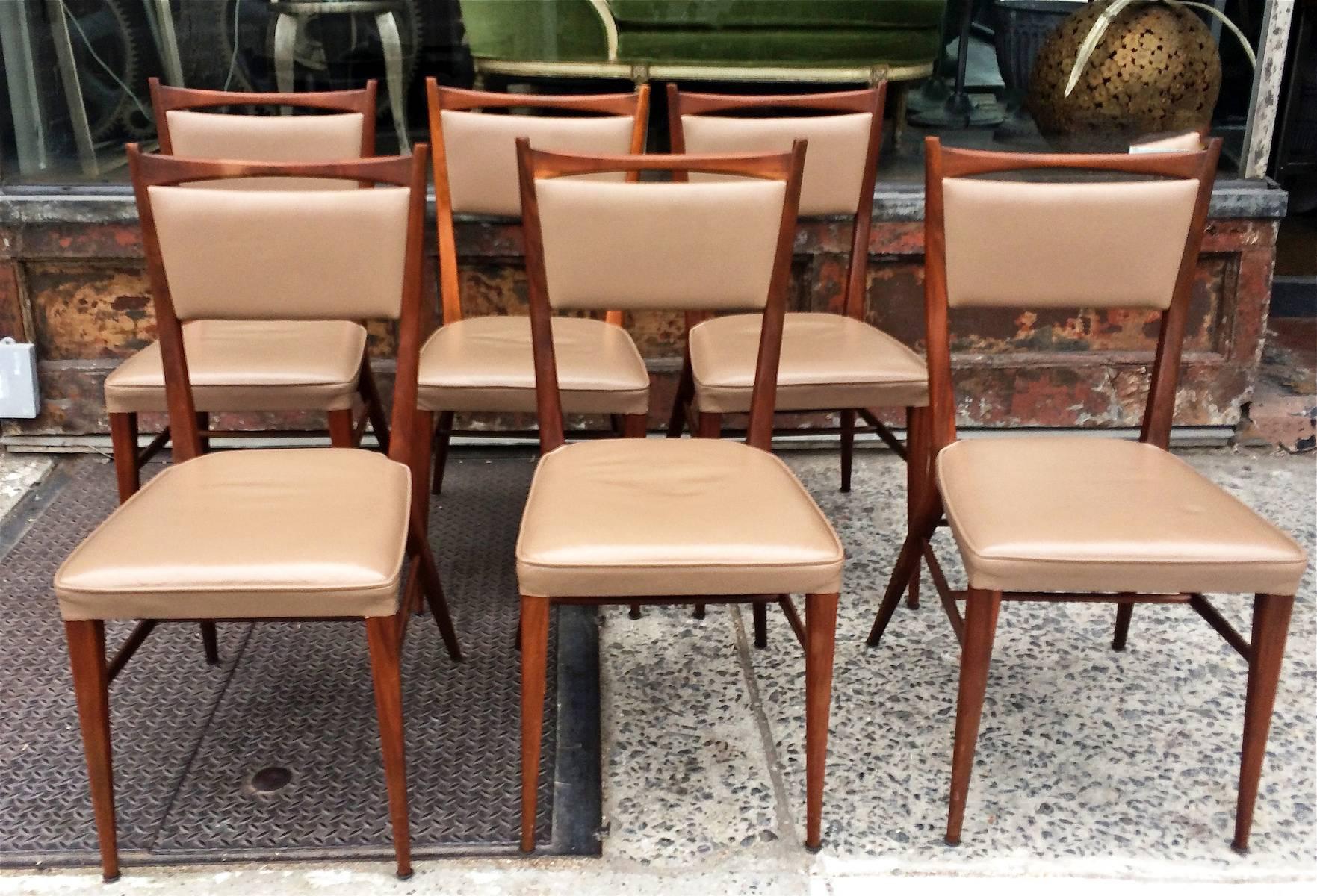 Set of Six Paul McCobb Connoisseur Dining Chairs for H. Sacks & Sons In Good Condition In Brooklyn, NY