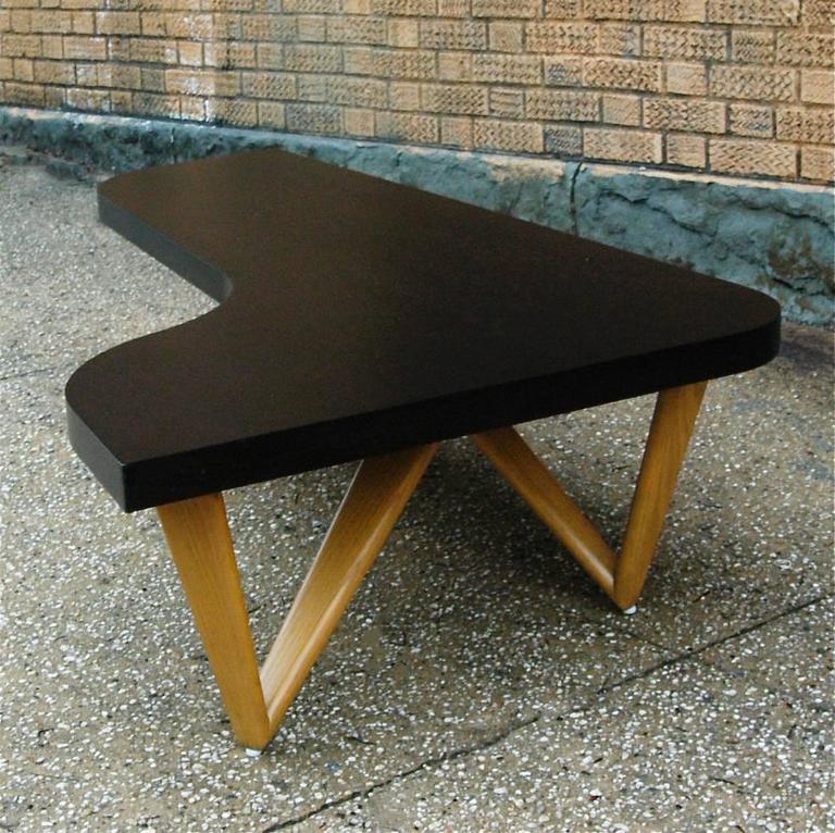 MidCentury Modern Ebonized Boomerang Coffee Table at 1stDibs mid