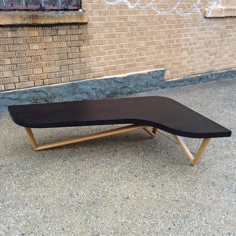MidCentury Modern Ebonized Boomerang Coffee Table at 1stDibs mid
