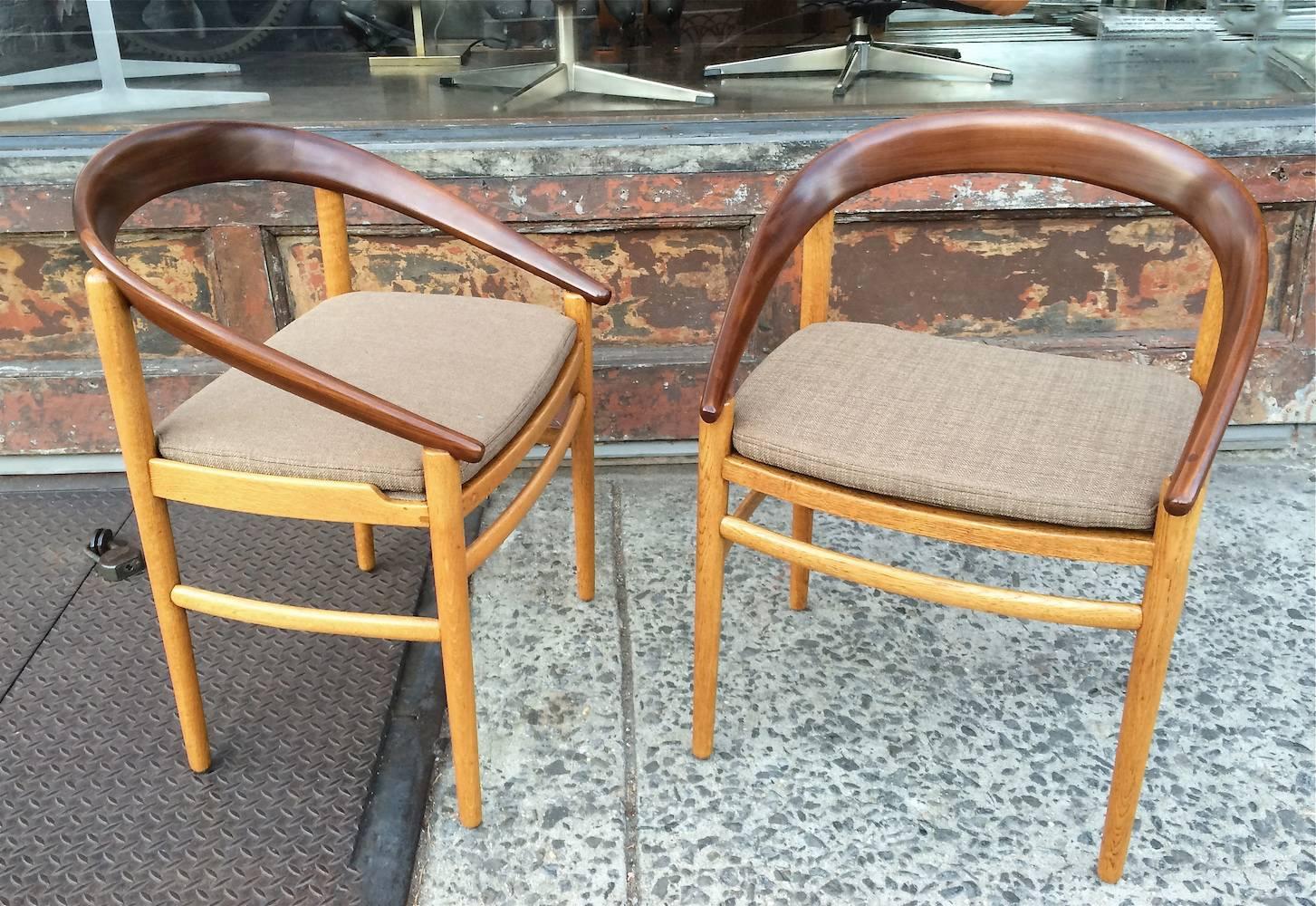 Mid-20th Century Danish Modern Barrel Back Chairs by Brockmann Petersen for Poul Jeppesen