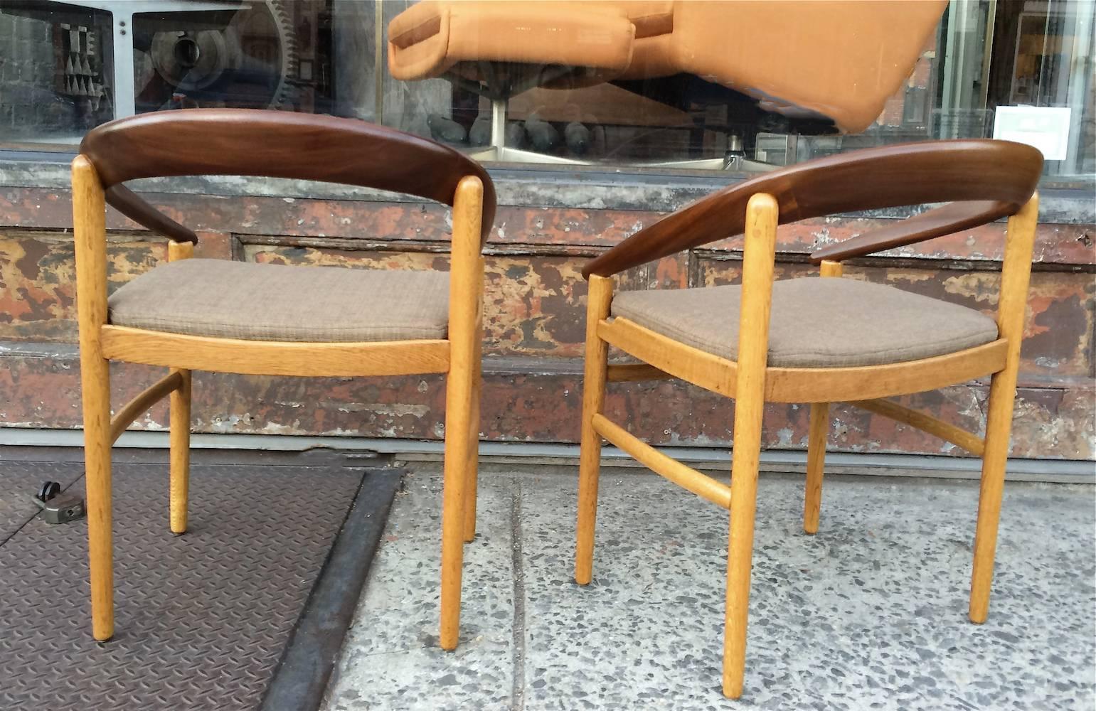 Danish Modern Barrel Back Chairs by Brockmann Petersen for Poul Jeppesen In Excellent Condition In Brooklyn, NY