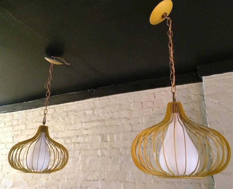 MidCentury Modern Onion Shape Pendant Lights at 1stDibs
