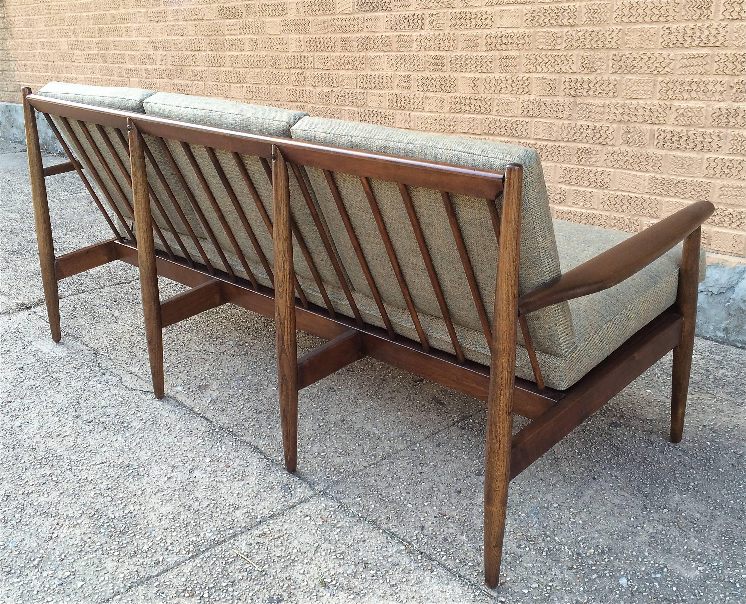 Danish Modern Walnut Frame Sofa by Ib Kofod-Larsen In Excellent Condition In Brooklyn, NY