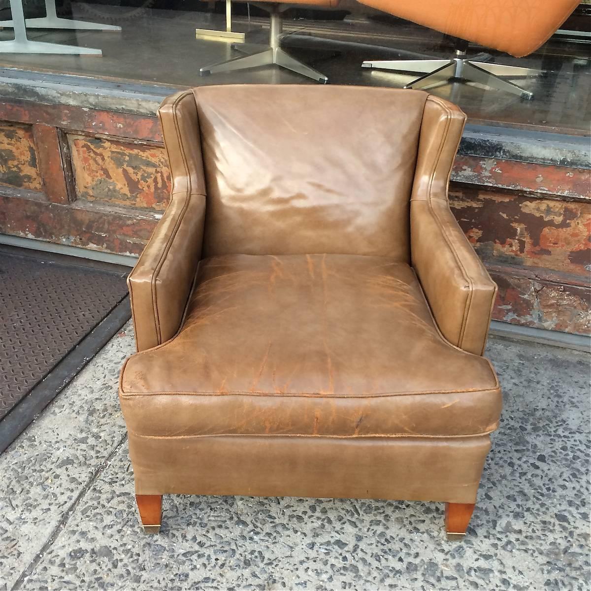 MidCentury Leather Club Chair by Hickory Chair Company, NC at 1stdibs