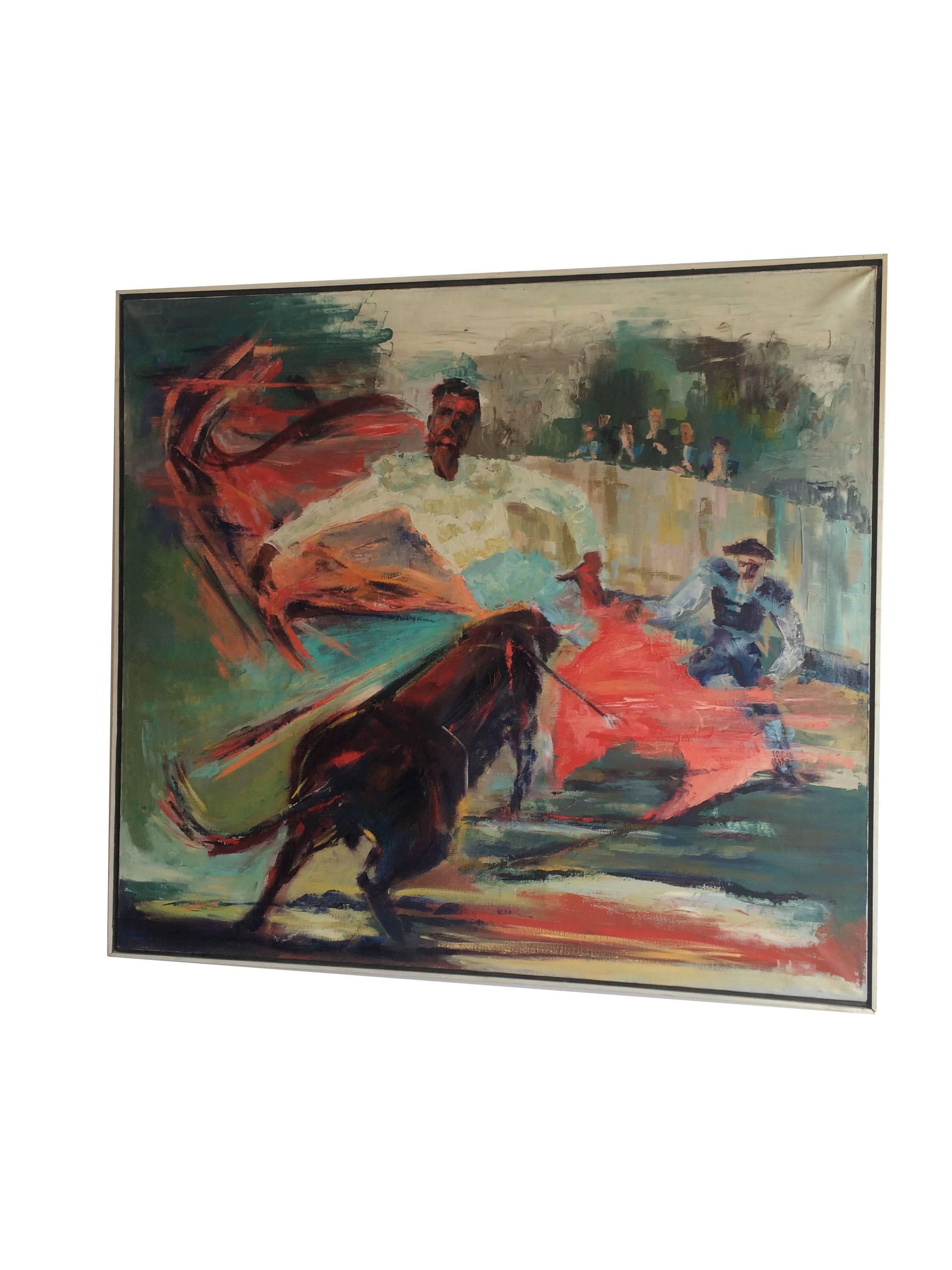 Expressionist Matador Scene Oil Painting by Margorie Romynus 2
