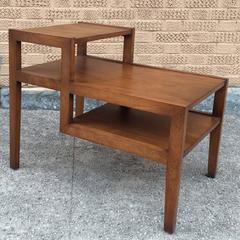 Russel Wright Mid-Century Modern Tiered Birch Side Table