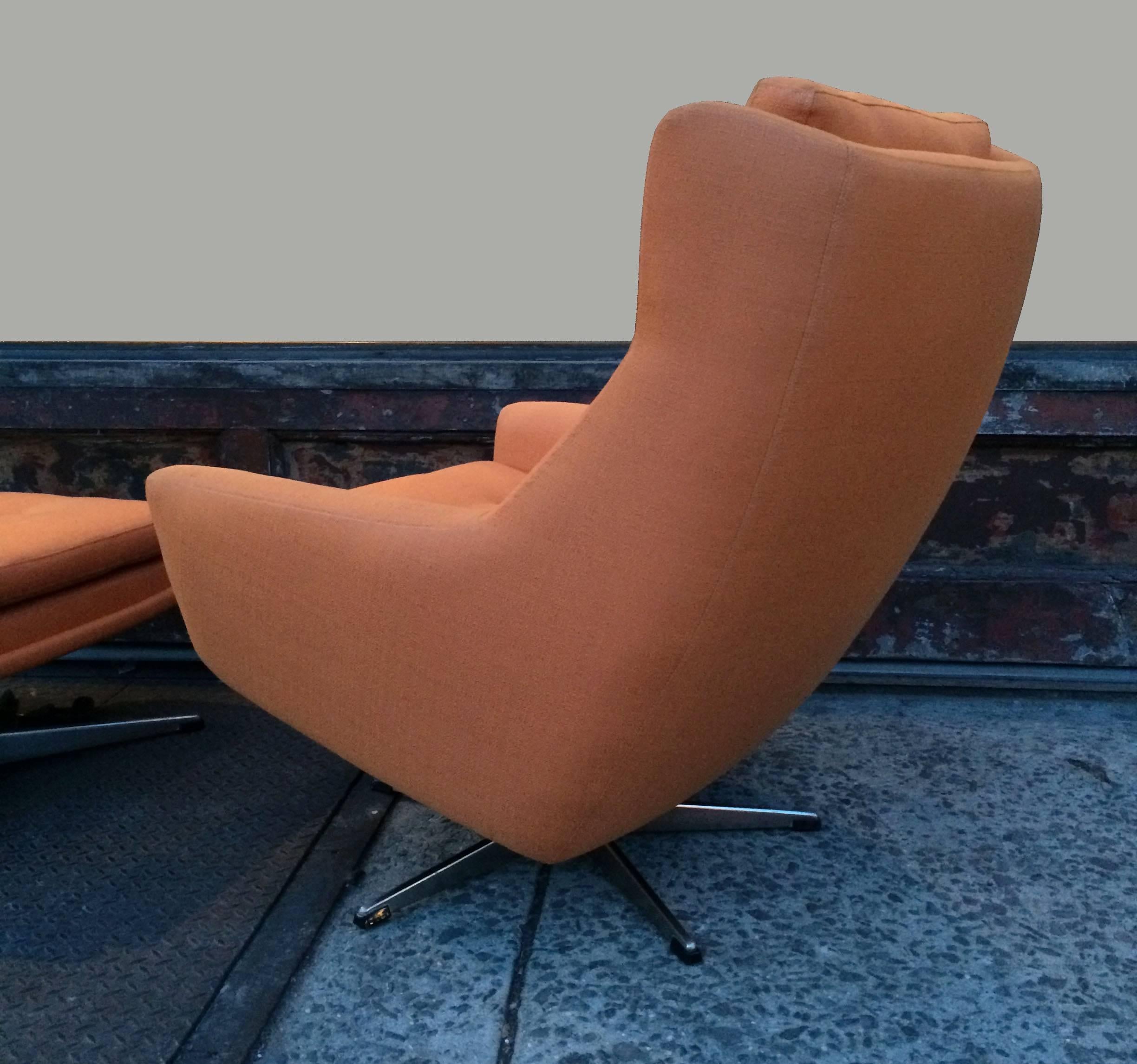 modern swivel chair with ottoman