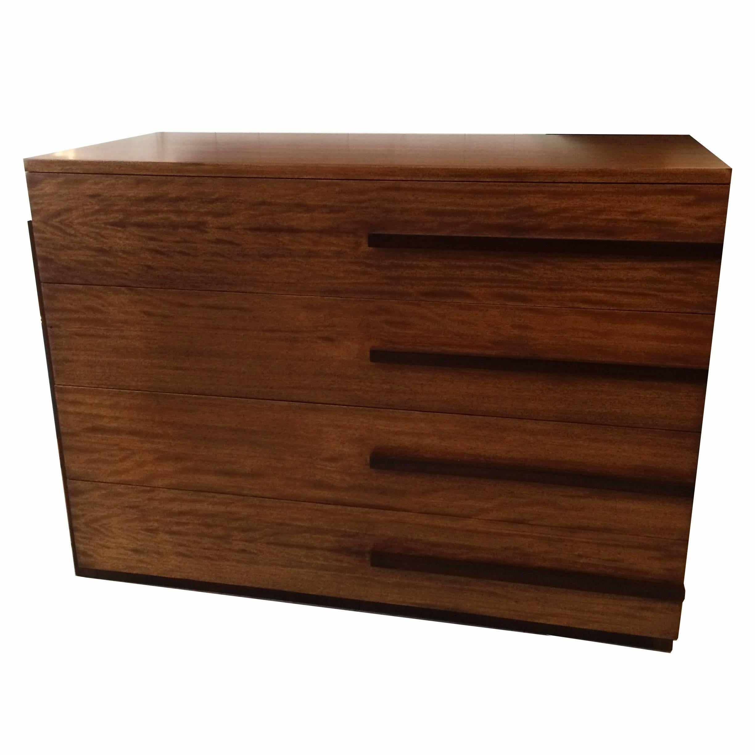 Streamline Art Deco Satinwood and Walnut Dresser by Modernage 1