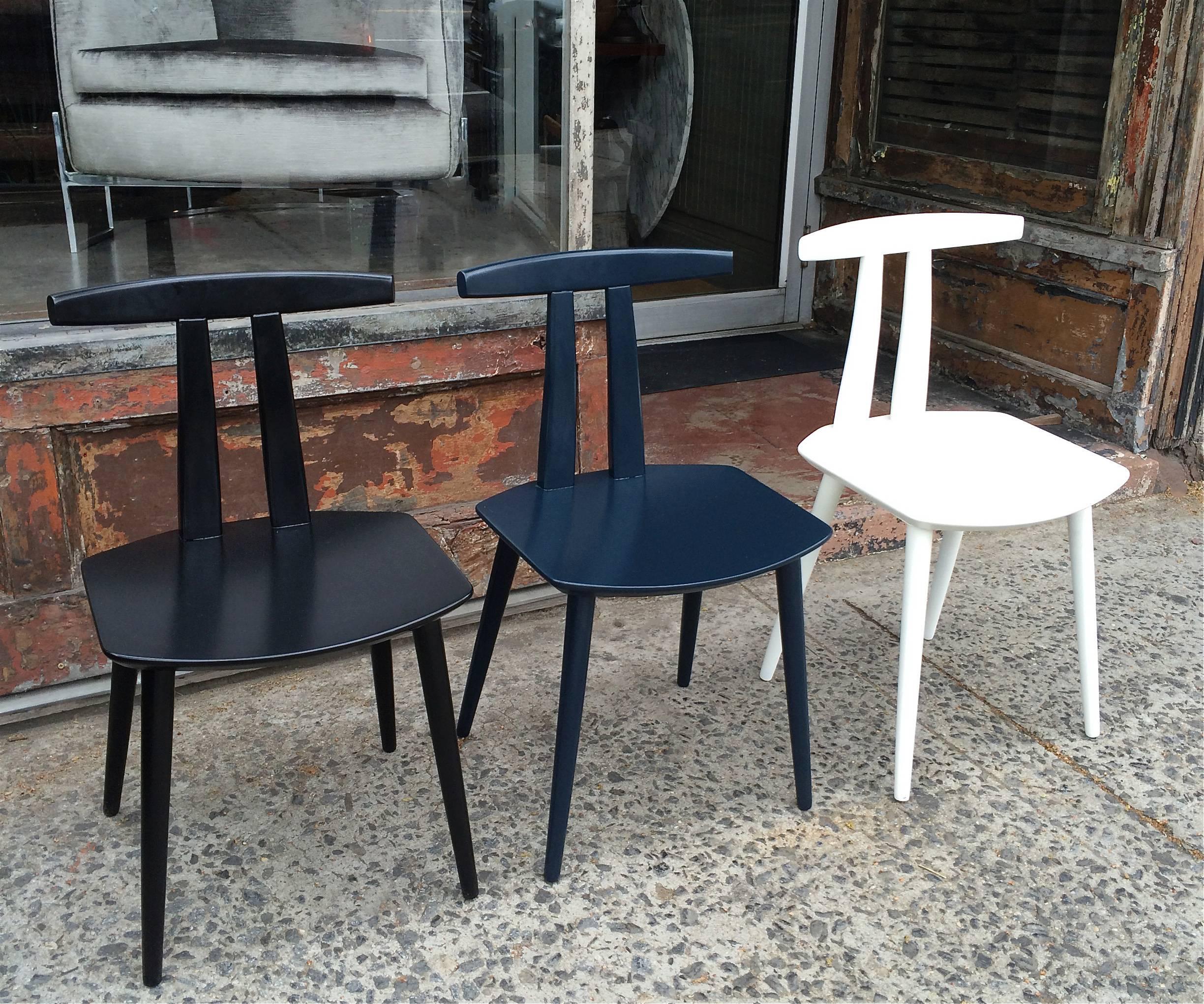 Danish Modern Lacquered Side Chairs by Folke Palsson for FDB Mobler In Good Condition In Brooklyn, NY