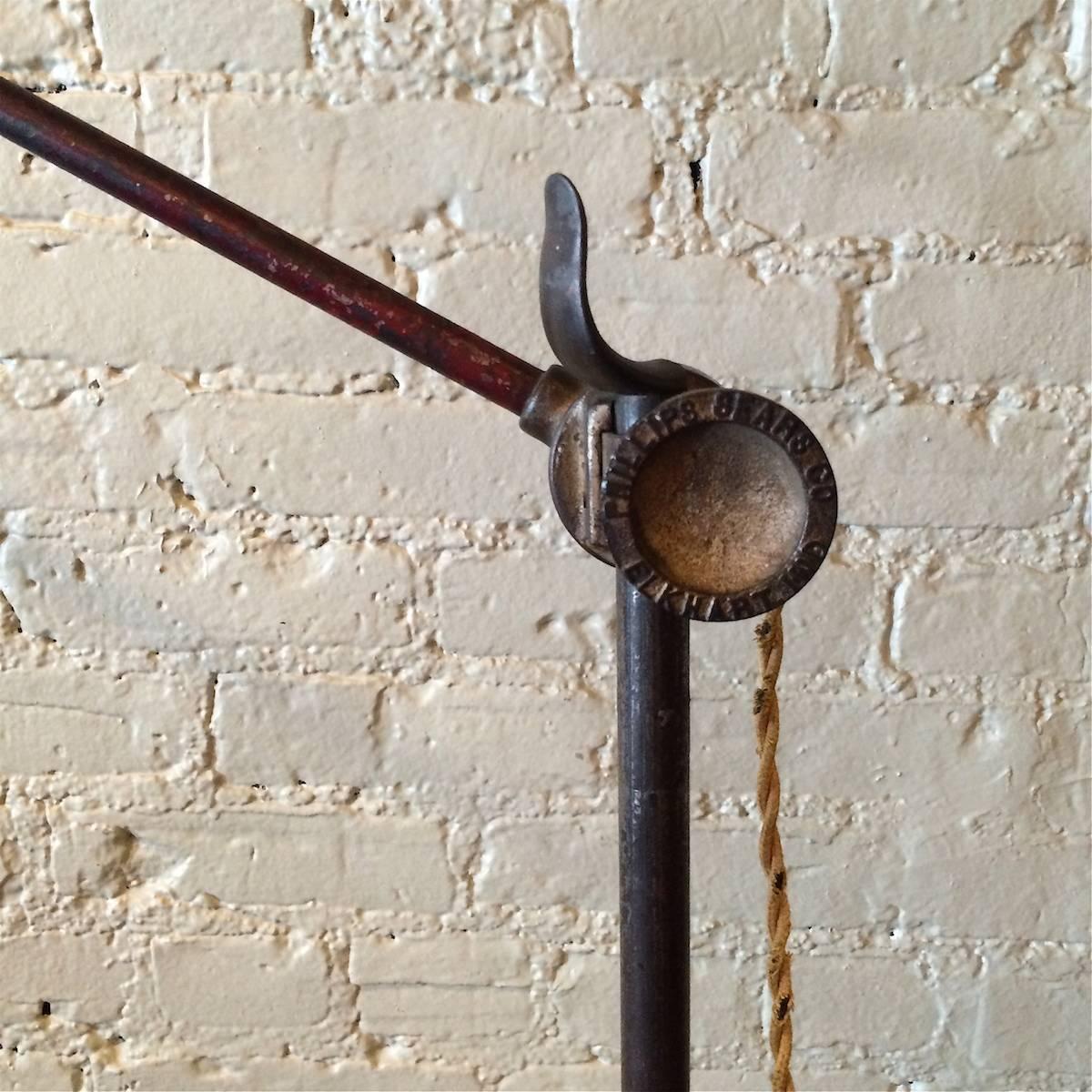 Industrial Extended Gooseneck Floor Lamp with Tray Base 3