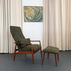 Conjunto de sillón reclinable y otomana de estilo moderno danés, diseñado por Søren Ladefoge para SL Mobler