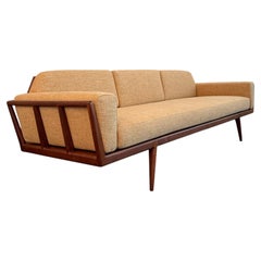 Divano "Rail Back" in noce in stile Mid-Century Modern, disegnato da Mel Smilow per Smilow-Thiell