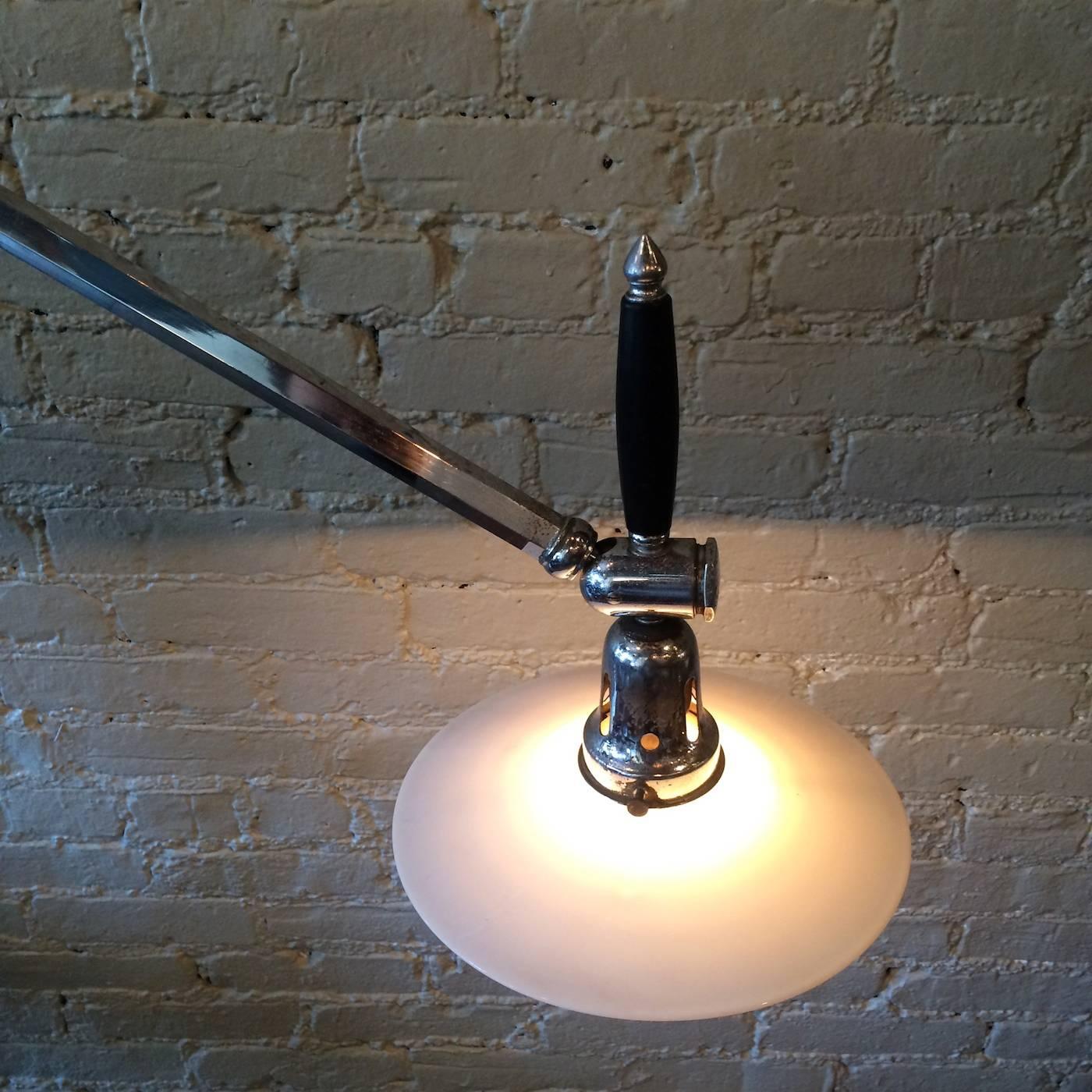 Cast 1920s Industrial Articulating Dentist Floor Lamp