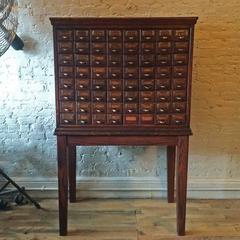 Late 19th Century Oak Apothecary Medicine Cabinet
