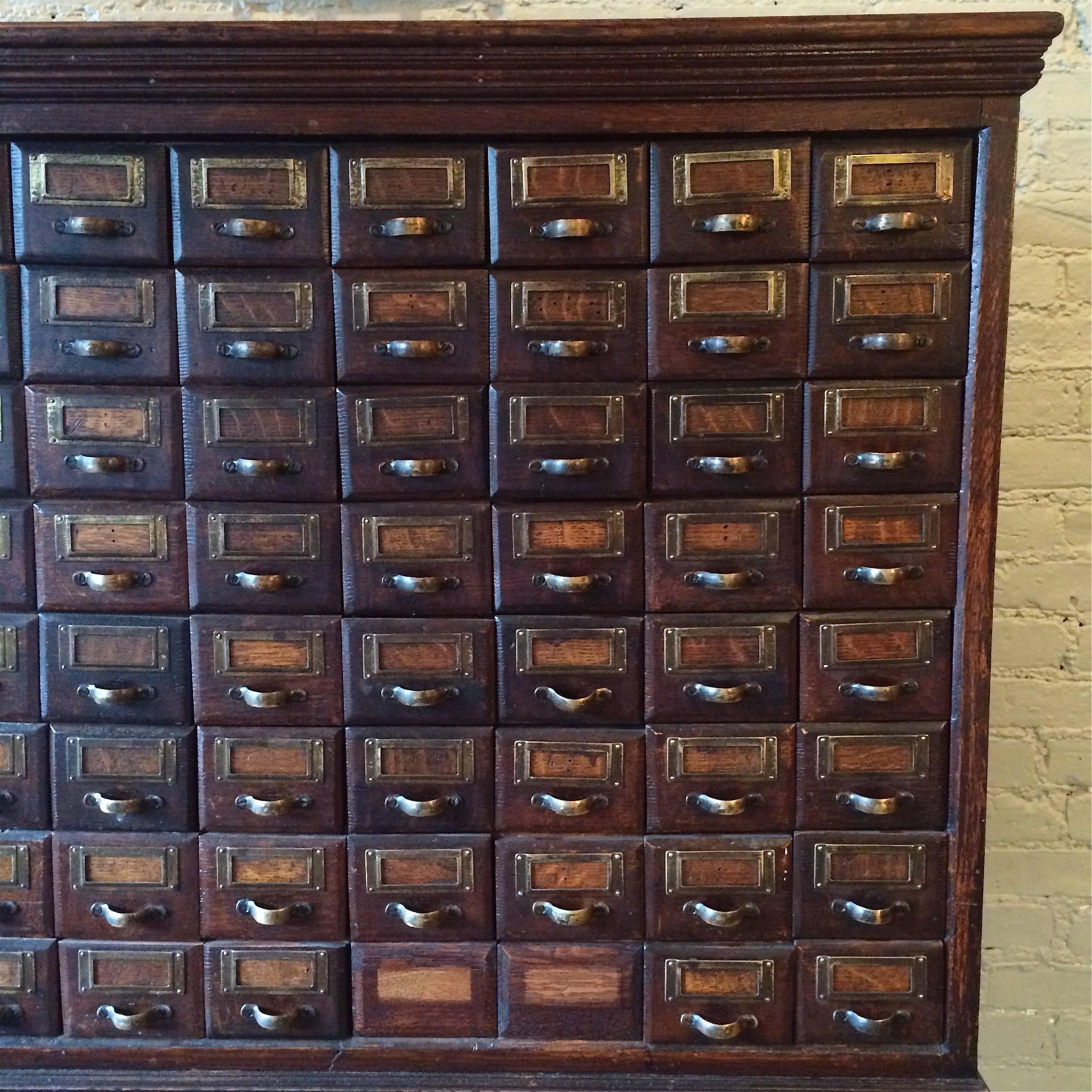 American Late 19th Century Oak Apothecary Medicine Cabinet