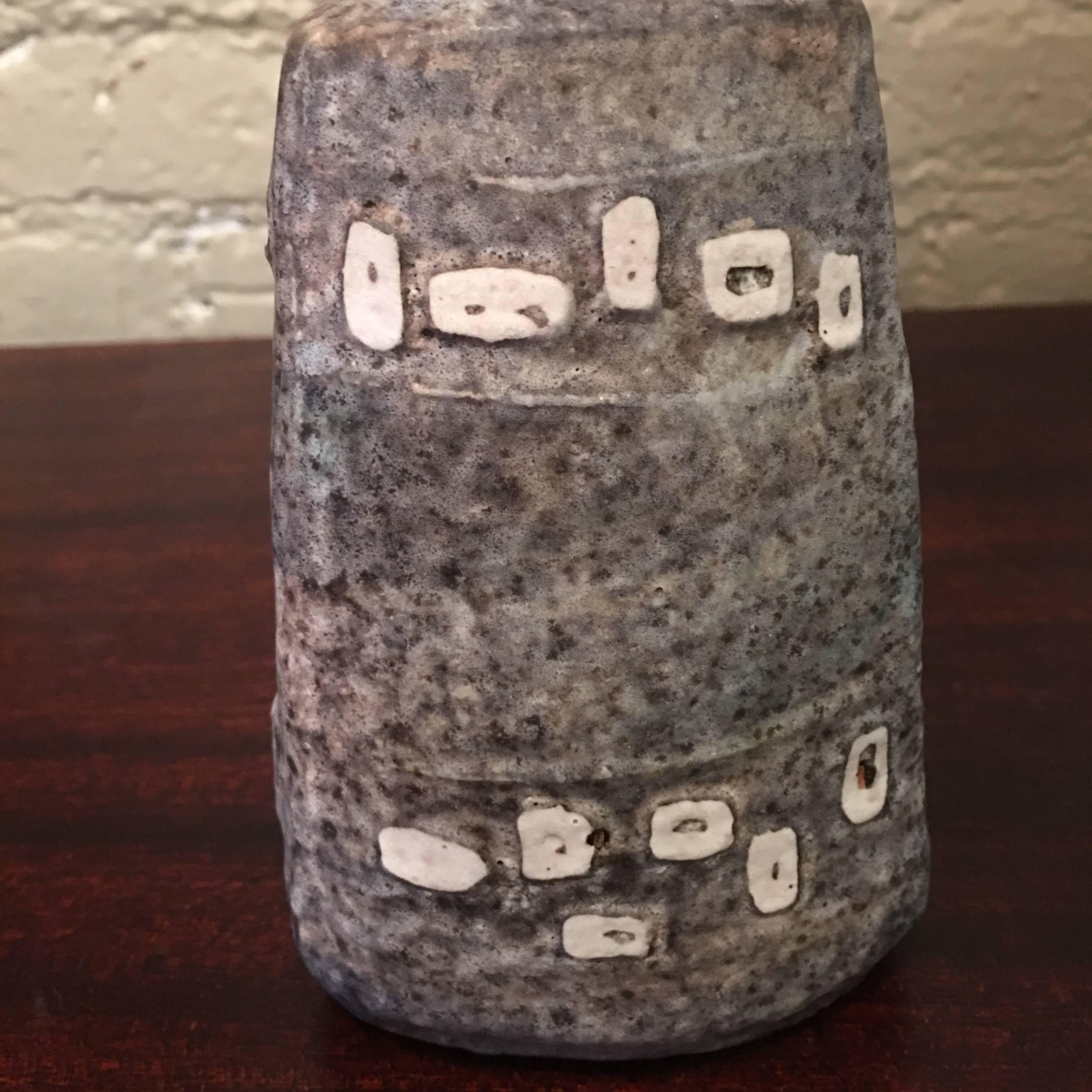 Mid-20th Century Mid-Century Modern Brutalist Art Pottery Bud Vase