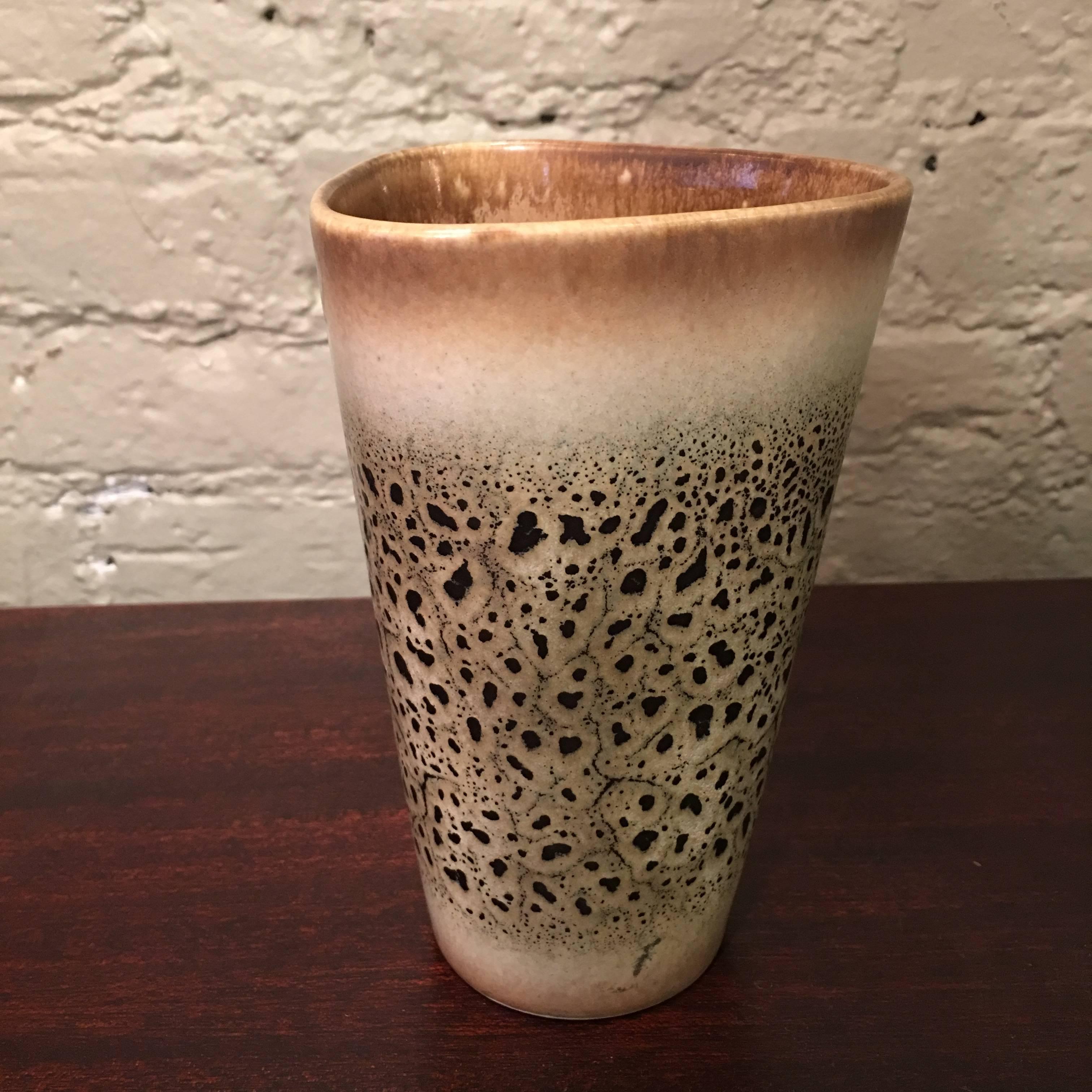 American Mid-Century Modern Lava Glaze Art Pottery Vase