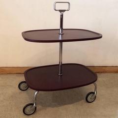 Two-Tier Chrome Rolling Server Bar Cart by Kartell