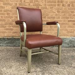 Mid-Century Leather and Aluminum Armchair by GoodForm