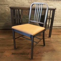 Industrial Machine Age Brushed Steel Desk Chair