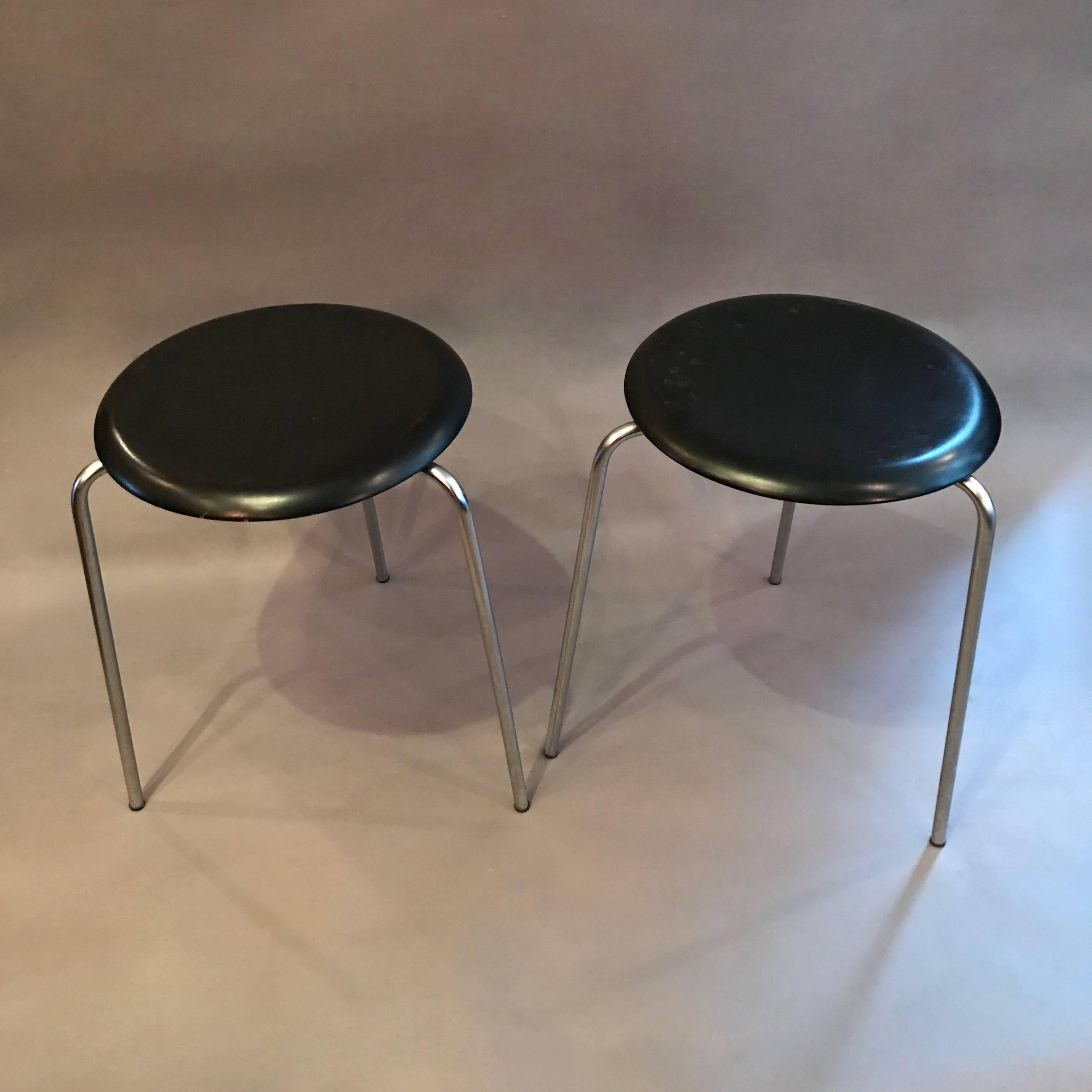 Pair of Arne Jacobsen for Fritz Hansen Dot Stools In Good Condition In Brooklyn, NY