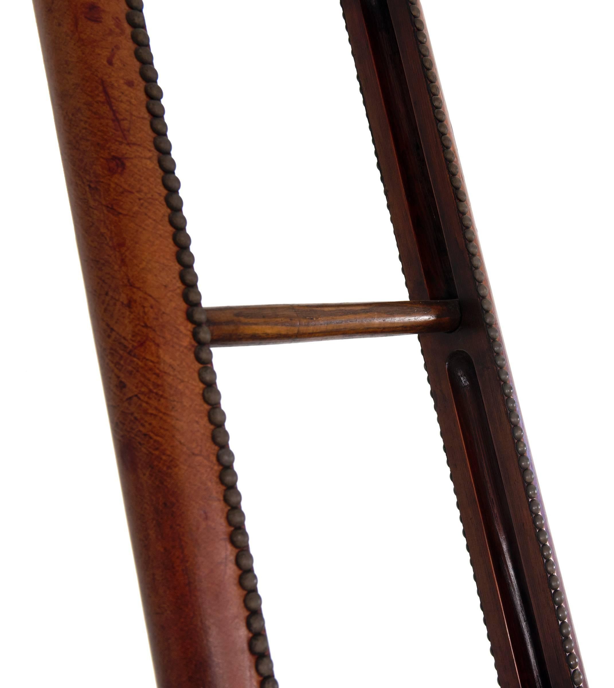 Brass Rare English Folding Library Ladder