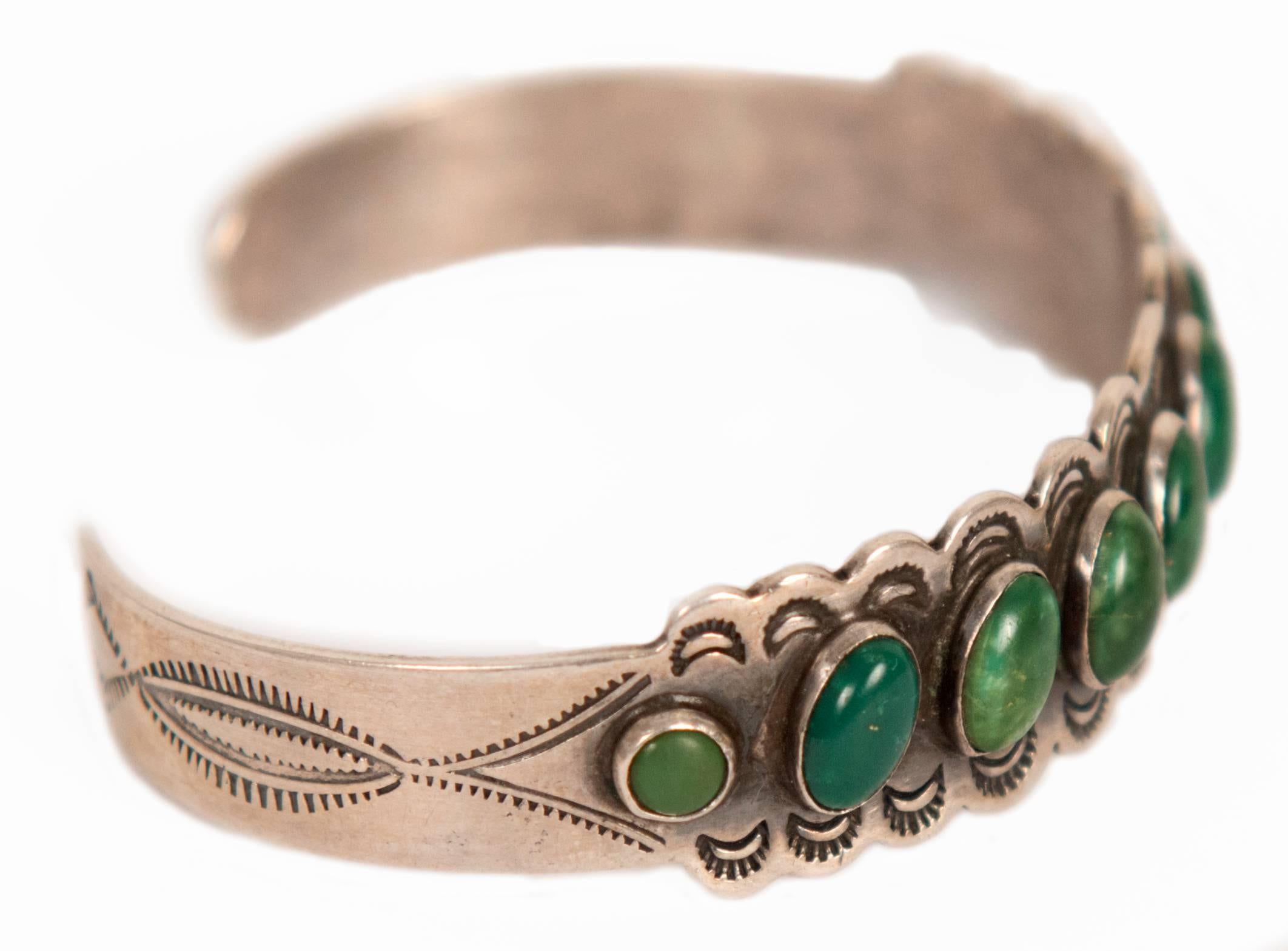 Silver Navajo Bracelet In Excellent Condition For Sale In New Haven, CT